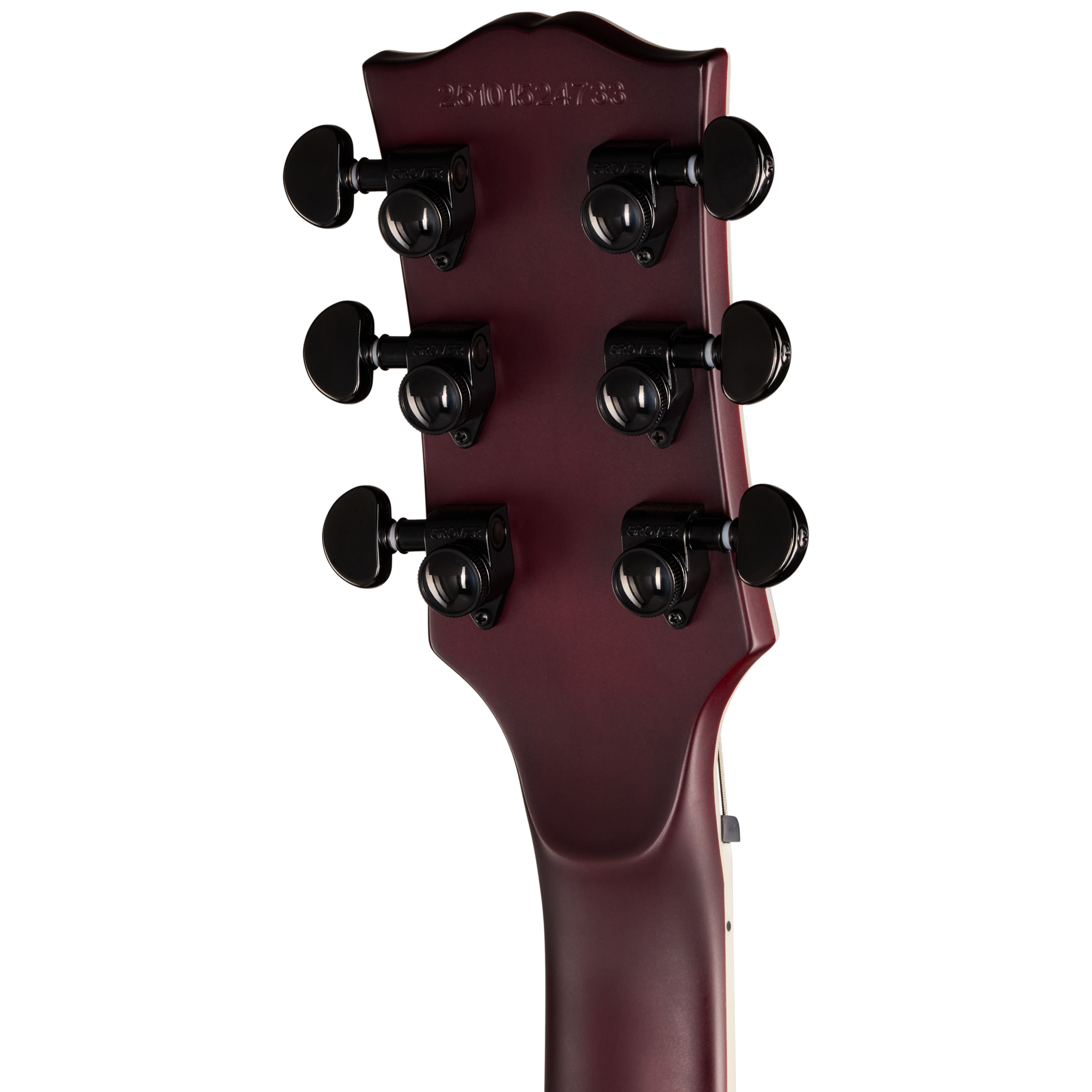 Gitarrenkopf, Burgunderrot, Sechs Saiten, Stimmmechaniken, Holz